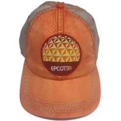 Disney Baseball Hat - EPCOT - 30th Anniversary - Orange And Mesh