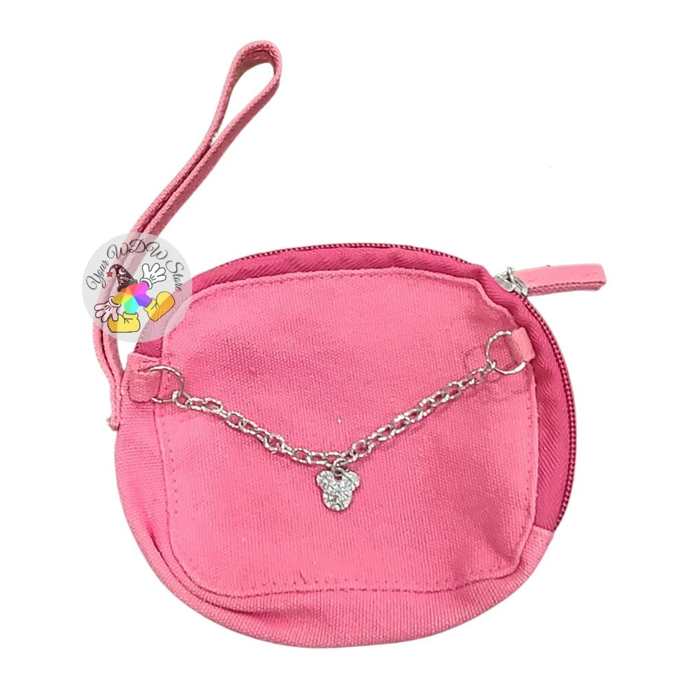 Disney Dangle Charm Pouch - Pink With Mickey Icon Charm 3 Disney Dangle Charm Pouch - Pink With Mickey Icon Charm