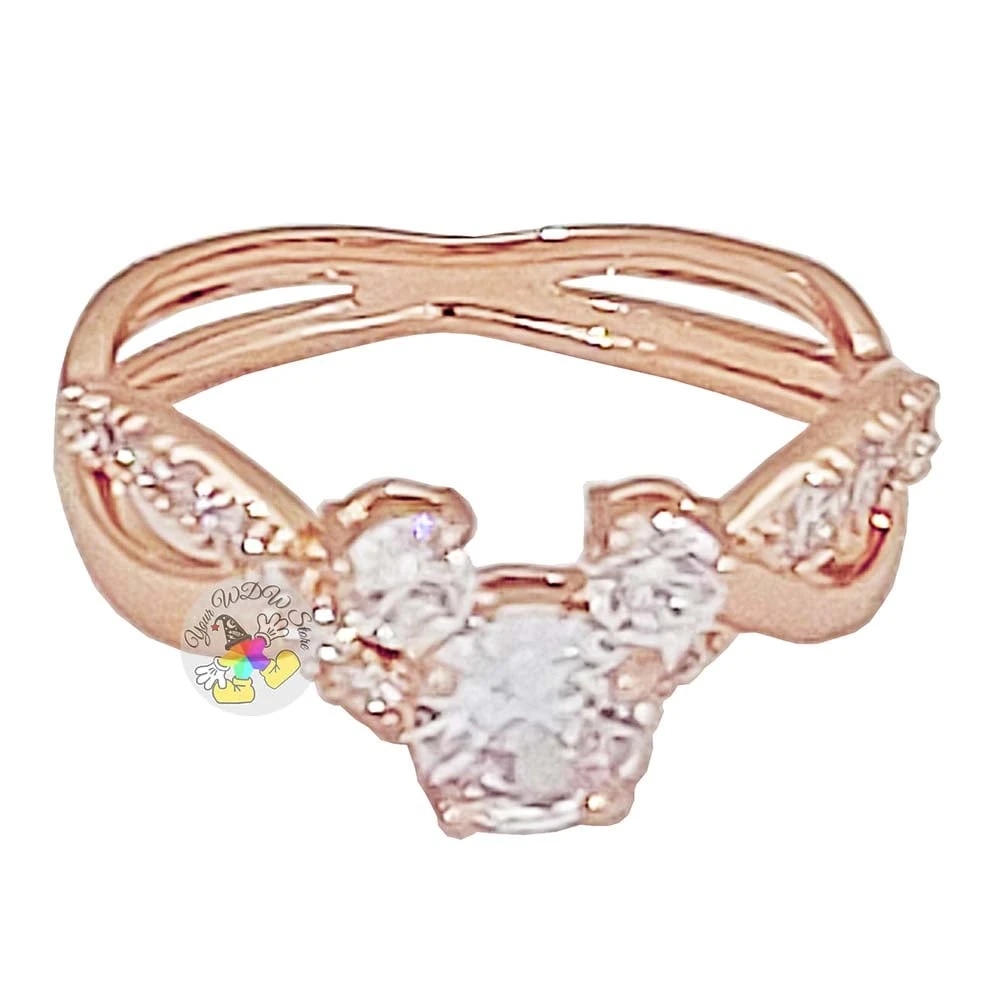 Disney Ring - Rose Gold Cubic Zirconia Mickey 3 Disney Ring - Rose Gold Cubic Zirconia Mickey