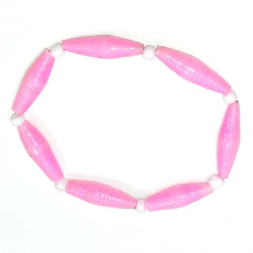 Disney EPCOT Recycled Paper Bracelet - Light Pink - Long Thin Beads 3 Disney EPCOT Recycled Paper Bracelet - Light Pink - Long Thin Beads