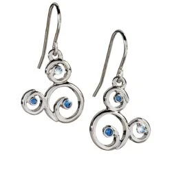 Disney Arribas Earrings - Mickey Mouse Filigree With Blue Swarovski