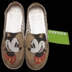 Disney Womens Crocs Shoes - Melbourne Mickey Distressed Loafers