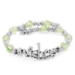 Disney Alex And Ani Bracelet - Wishes Wrap - Silver And Green