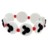 Disney Stretch Bracelet - Mickey Icon Disk - White Disk W / Black Icon -Decorative Accessories Store 38257