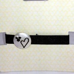 Disney Bracelet - Ribbon - Black Heart And Gem Mickey Ears