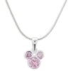 Disney Necklace - Mickey Mouse Icon Crystal Pendant - Pink -Decorative Accessories Store 400004003470 1