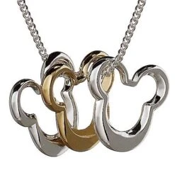 Disney Necklace - Triple Mickey Icon Charms - Gold And Silver -Decorative Accessories Store 400006420527 1