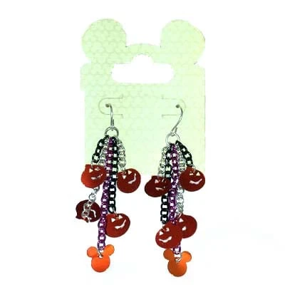 Disney Mickey Earrings - Halloween Pumpkin Chain Dangles 3 Disney Mickey Earrings - Halloween Pumpkin Chain Dangles