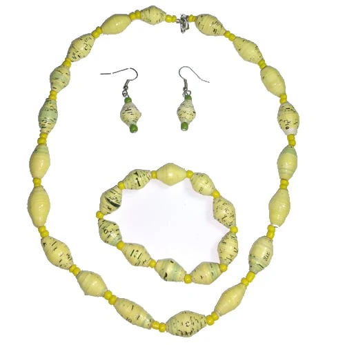 Disney EPCOT Recycled Paper Bracelet - Yellow Beads 4 Disney EPCOT Recycled Paper Bracelet - Yellow Beads - Image 2