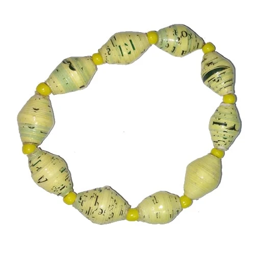 Disney EPCOT Recycled Paper Bracelet - Yellow Beads 3 Disney EPCOT Recycled Paper Bracelet - Yellow Beads