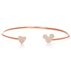 Disney Crislu Wrap Bracelet - Mickey Icon & Heart - Rose Gold