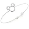 Disney Crislu Bracelet - Mickey Icon Silhouette Bangle - Platinum -Decorative Accessories Store 45500