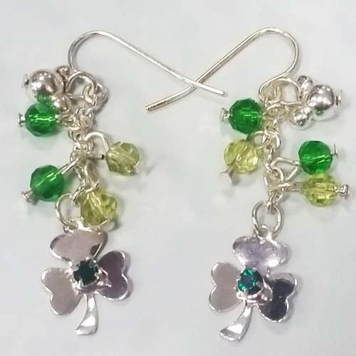 Disney Earrings - Mickey Icon And Gem Stud Shamrocks 3 Disney Earrings - Mickey Icon And Gem Stud Shamrocks