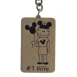 Disney Key Chain Ring - Walt Disney World Mickey Ears Tag - #1 Wife