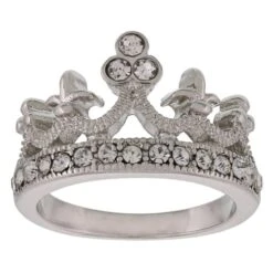 Disney Ring - Crown With Crystals - Silver