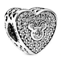 Disney Pandora Charm - Mickey & Minnie Mouse Heart Shaped