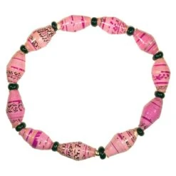 Disney EPCOT Recycled Paper Bracelet - Pink - Long Thin Beads