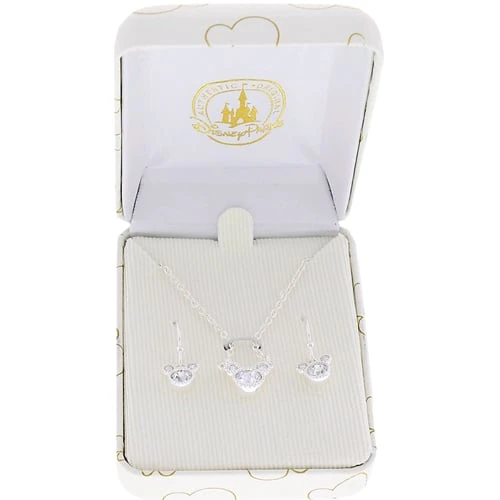 Disney Necklace And Earring Set - Crystal Mickey Icon - Silver 4 Disney Necklace And Earring Set - Crystal Mickey Icon - Silver - Image 2