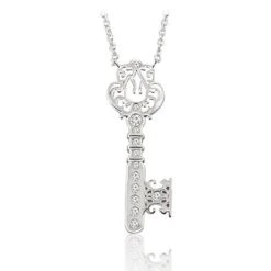 Disney Designer Necklace - Castle Key - Silver