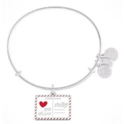 Disney Alex And Ani Bracelet - Mickey And Minnie Love Letter - Silver