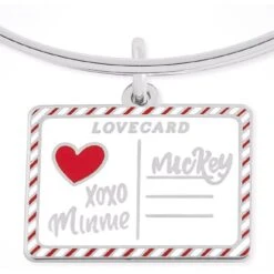 Disney Alex And Ani Bracelet - Mickey And Minnie Love Letter - Silver -Decorative Accessories Store 62113d2