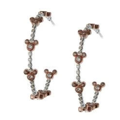 Disney Rebecca Hook Earrings - Mickey Icon Hoops - Rose Gold