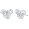 Disney Crislu Earrings - Minnie Icon Studs - Platinum 1 Disney Crislu Earrings - Minnie Icon Studs - Platinum -Decorative Accessories Store 65175 s1