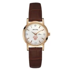 Disney Wrist Watch - Leather Band Rose Gold Minnie Icon By Bulova