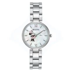 Disney Wrist Watch - Silver Link Classic Minnie By Bulova