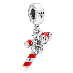 Disney Pandora Charm - Santa Mickey On Candy Cane
