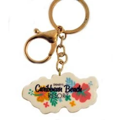 Disney Keychain - Disney's Caribbean Beach Resort Logo Flowers