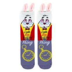 Disney Adult Socks - White Rabbit - Late For Everything