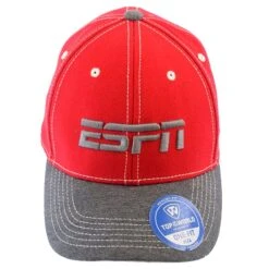 Disney Baseball Cap - ESPN - Classic Logo - Grey And Red
