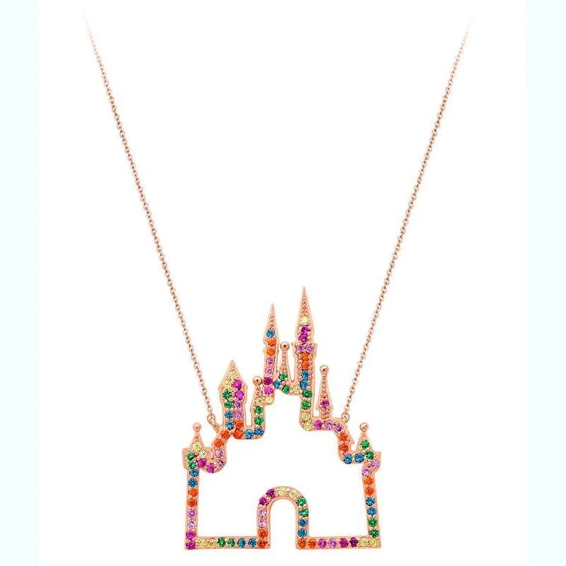 Disney Crislu Necklace - Rainbow Collection - Fantasyland Castle 3 Disney Crislu Necklace - Rainbow Collection - Fantasyland Castle