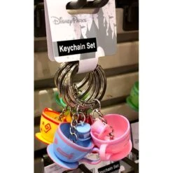 Disney Keychain Keyring Set - Alice In Wonderland Teacups Ride