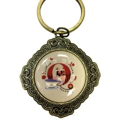 Disney Keychain Keyring - ABC Disney Letters - Q Is For Queen Of Hearts The Mad Tea Party