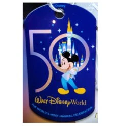 Disney Engraved ID Tag - Disney World 50th Anniversary Mickey