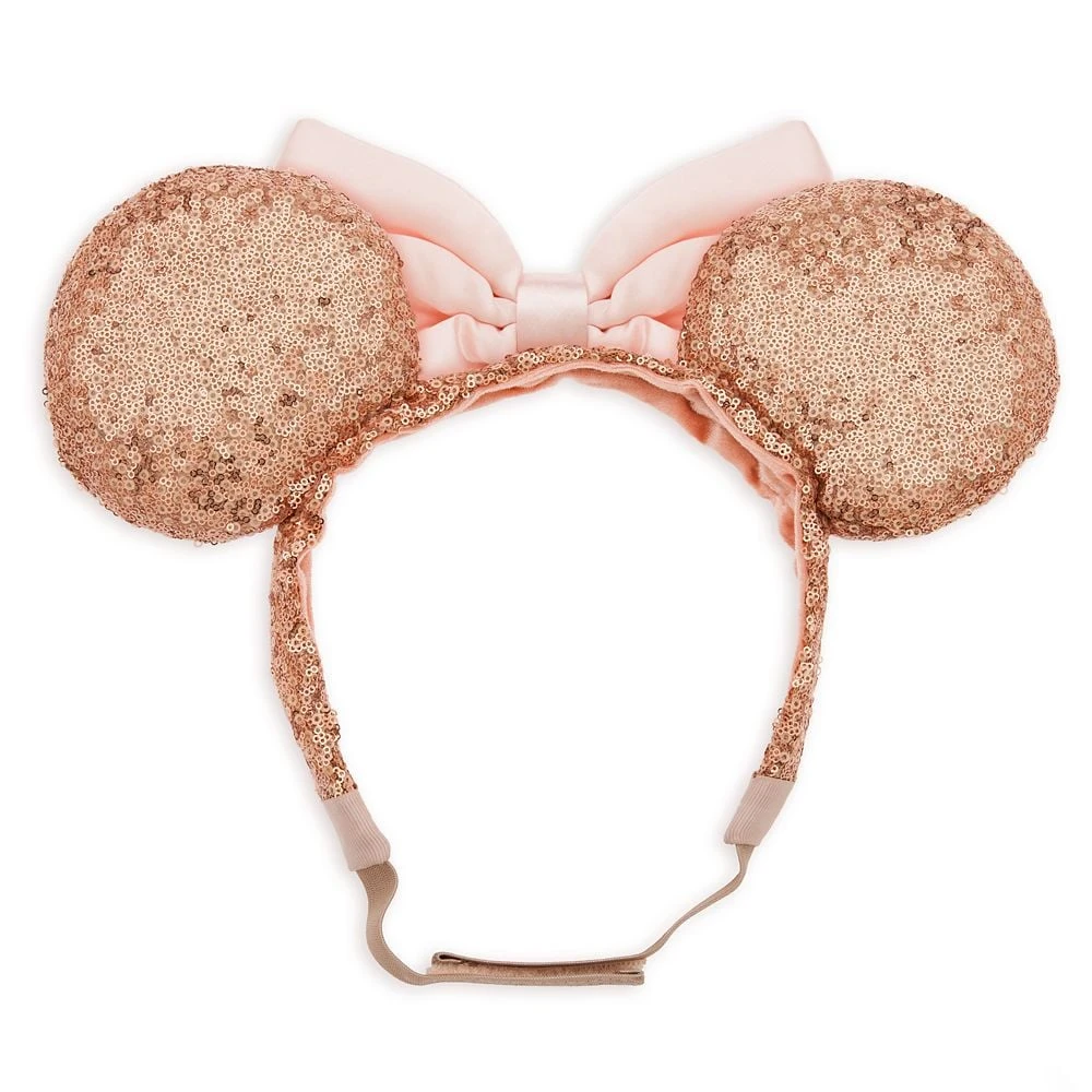 Disney Ear Headband With Strap - Minnie Mouse Sequin - Rose Gold & Pink 4 Disney Ear Headband With Strap - Minnie Mouse Sequin - Rose Gold & Pink - Image 2