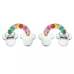 Disney Earrings By CRISLU - Mickey And Minnie W/ Rainbow