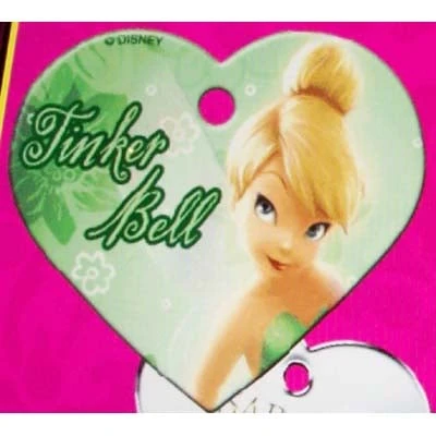 Disney Engraved ID Tag - Tinker Bell Green Heart 3 Disney Engraved ID Tag - Tinker Bell Green Heart