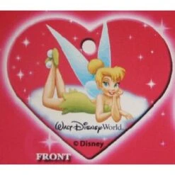 Disney Engraved ID Tag - Tinker Bell On Heart